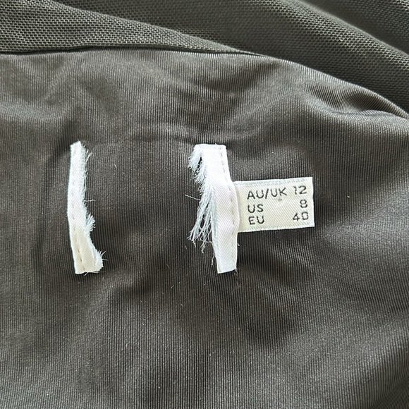 Princess Polly Charvi Black Mesh Long Sleeve Square Neck Ruched Mini Dress - Picture 10 of 11